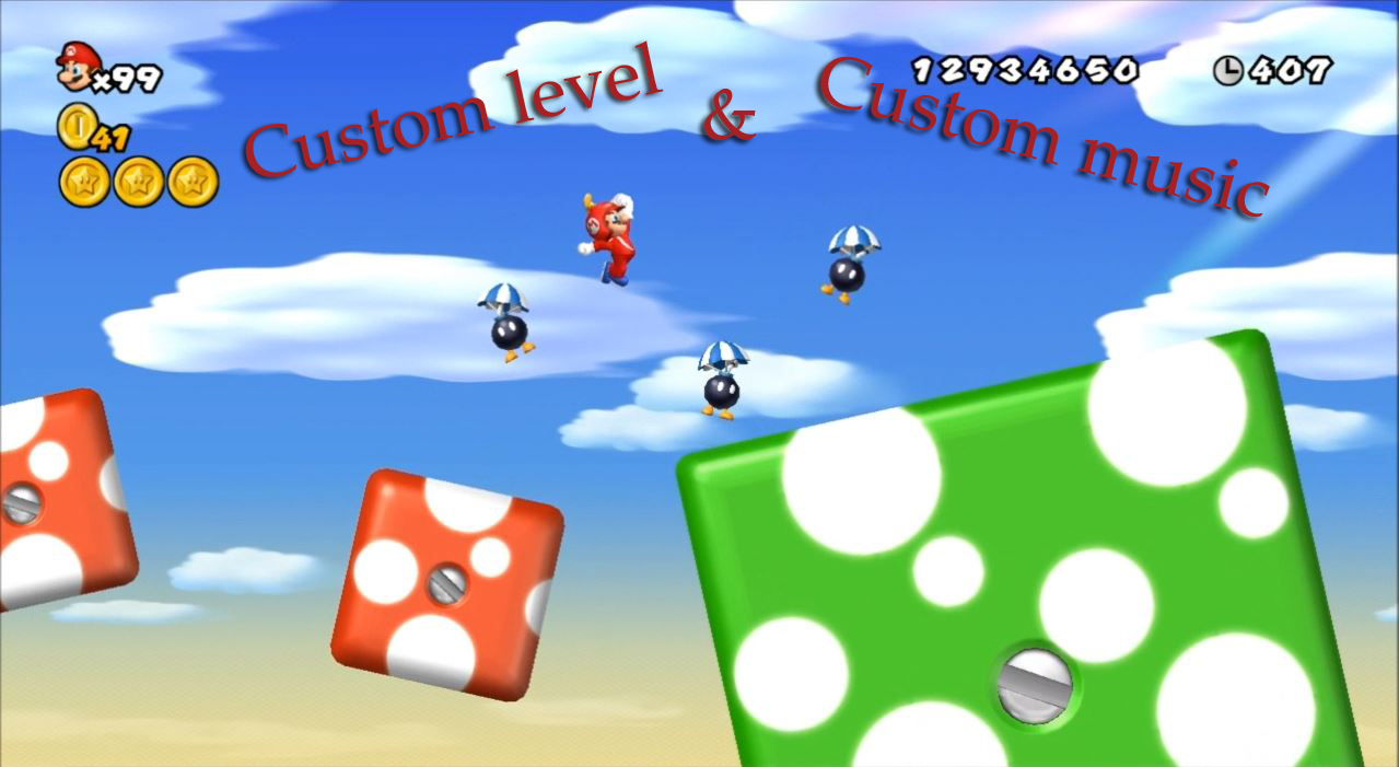The thumbnail of the NSMBW Custom level YouTube playlist